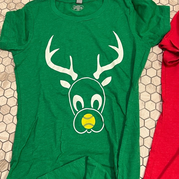 ChalkTalk Sports Softball Reindeer Tee - Size Women's Small - one tee left - Picture 3 of 4